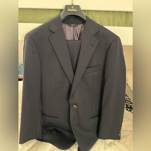 Brooks Brothers navy pinstriped suit